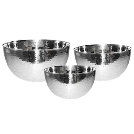 Starcrafts Starcrafts 92297 Stainless Steel Hammered Bowl Set; 3 Piece 92297